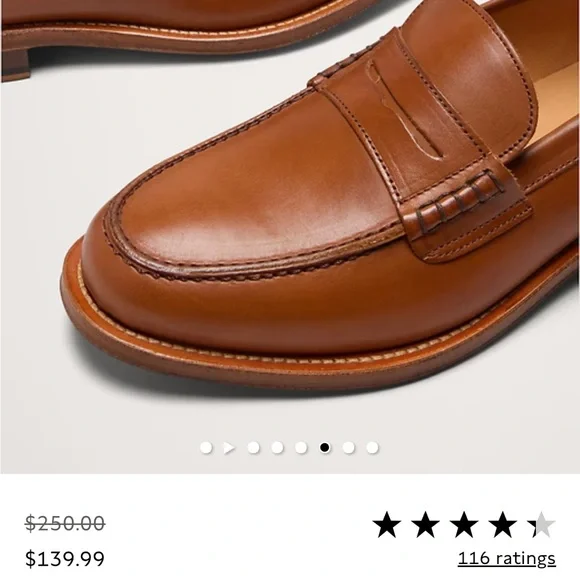 NWT Banana Republic NAVARRE PENNY LOAFER Cognac Leather Loafers Women Size 7 - Picture 4 of 14